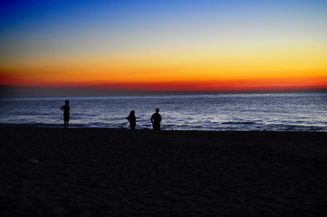 Wall Mural - People watching the sunrise