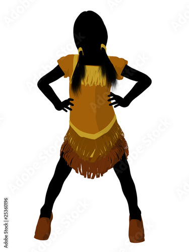 Native American Indian Art Illustration Silhouette Poster