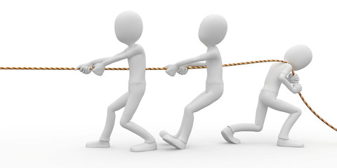 3d man business with rope