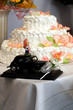 Retro toy car and wedding cake