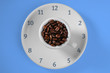 Coffee beans time concept idea