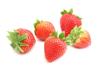 Poster - strawberries on white background