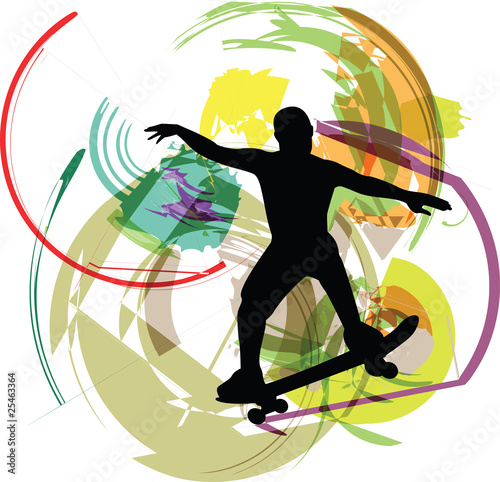 Obraz w ramie skater illustration