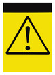 Blank yellow black triangle general caution danger warning sign