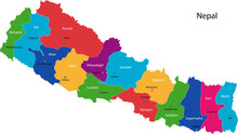 Map Of The Federal Democratic Republic Of Nepal With Zones