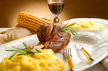 Canvas Print - shank with polenta