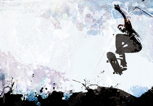 Naklejka na meble Skateboarding Grunge Layout