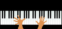 Hands On Piano Keys Vector Illustration