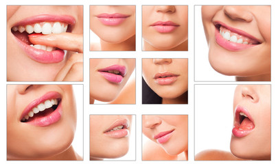 collage of pretty lips