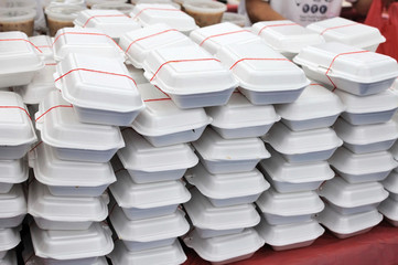 Wall Mural - Packed meals in white containers