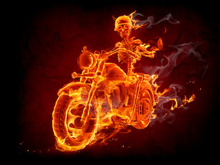 Fire biker