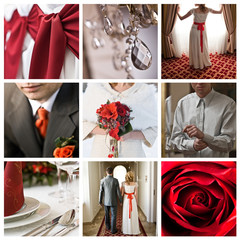 collage of nine wedding photos