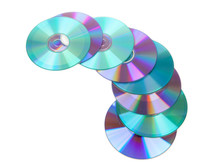 Colorful Compacs Discs-CDs Over White Background