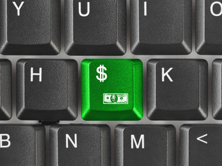 Canvas Print - Computer keyboard with money key