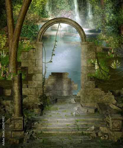 Obrazy dżungla  ruiny-w-dzungli