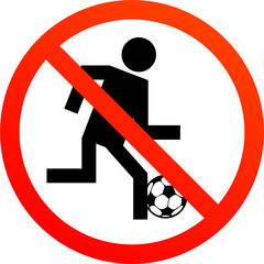 No play or football sign, vector illustration