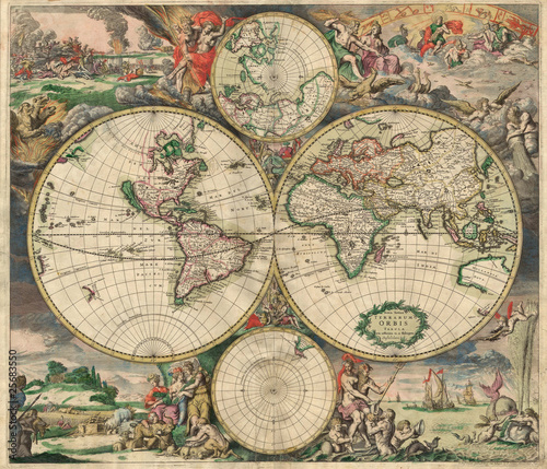 Dekoracja na wymiar  stara-mapa-1689