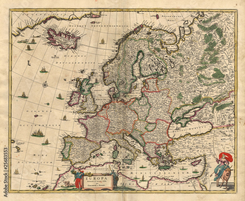 Fototapeta do kuchni Old map(1689)