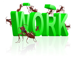 work ants working on career teamwork cooperation