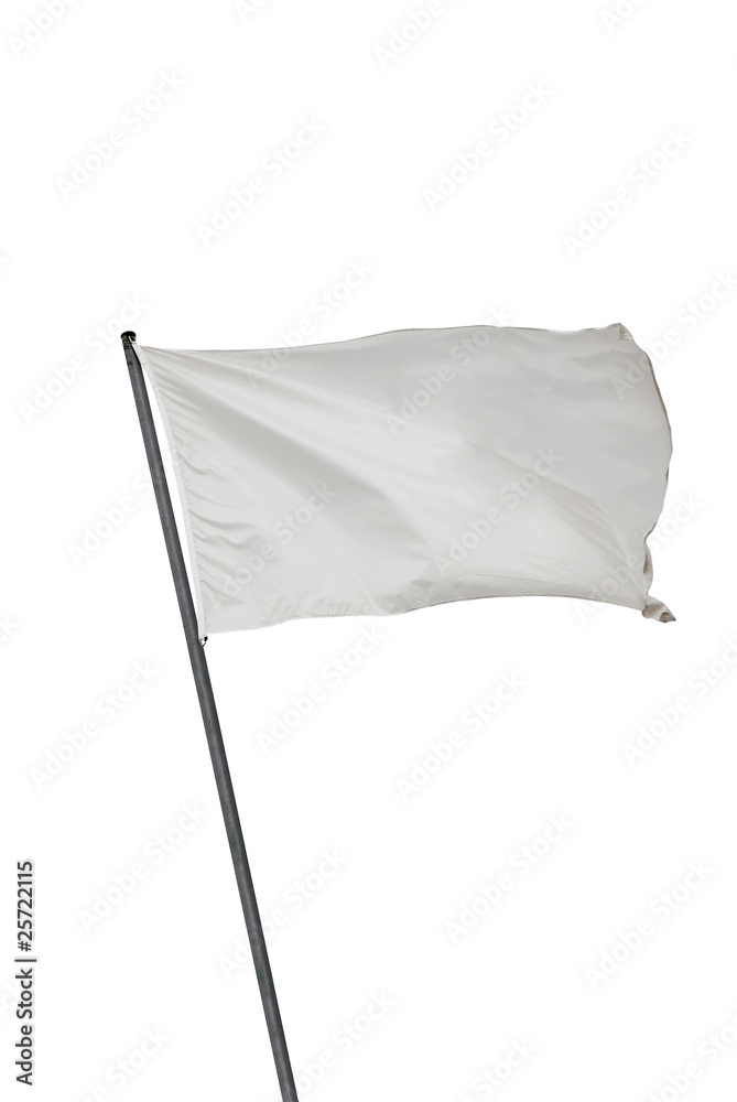 White flag isolated - obrazy, fototapety, plakaty 