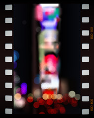 Poster - Time Square city lights, vector illustration