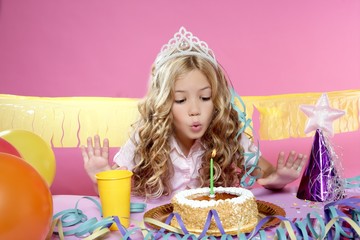 little blond girl in a birthday party