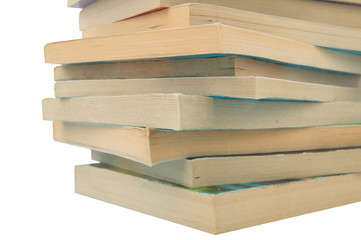 pile of old books isolated