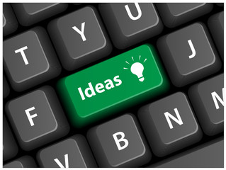 Canvas Print - IDEAS Key on Keyboard (creativity innovation button projects)