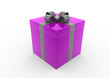 3D geschenk box lila grau
