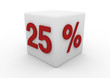 3D Sale Würfel 25 % weiß