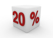 3D Sale Würfel 20 % weiß