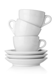 Coffee cups with saucers