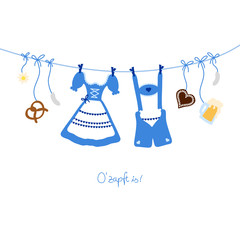 Octoberfest Symbols Hanging White Background