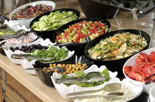 Obraz w ramie Buffet style food in trays