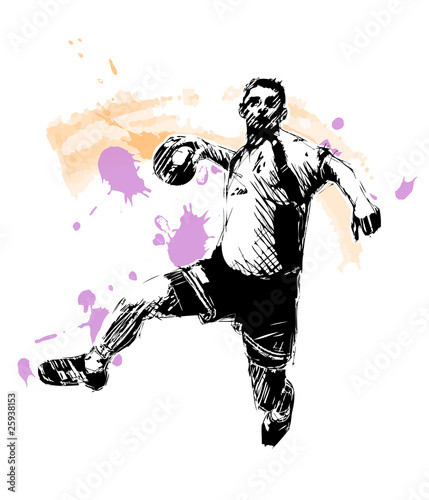 Naklejka na szybę handball player