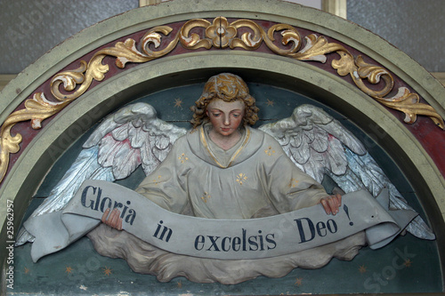 Ange céleste déclarant "Gloria in excelsis Deo!" Poster Mural XXL