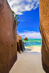 Wall Mural - Beach Source d'Argent at Seychelles