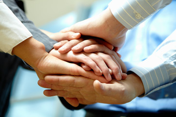 Canvas Print - Pile of hands