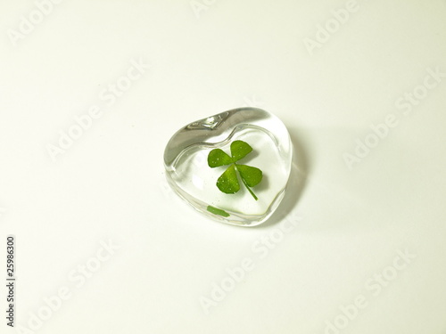 Herz Aus Glas Mit Kleeblatt Stock Photo Adobe Stock