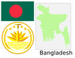 Bangladesh flag national emblem map
