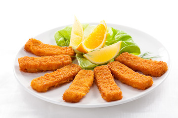 Fried fish fingers