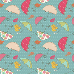 Sticker - seamless umbrella pattern