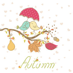 Sticker - romantic autumn card