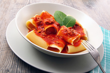 Canvas Print - paccheri al ragù