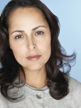 Close Up Of Serious Hispanic Woman