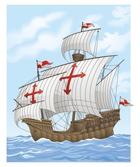 Poster - Sailing vessel vector