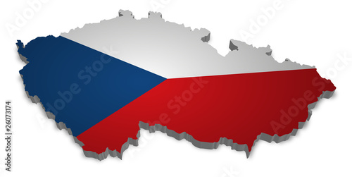 Fotografía Czech Republic 3D with flag