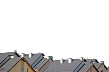 Detailed Rowhouse Roofs Panorama Isolated