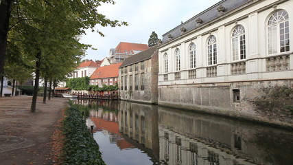 Fototapete - Bruges canal view, Belgium