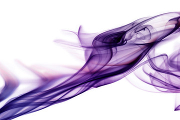 Purple smoke in white background